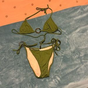 J. Crew Green Tortoiseshell Bikini